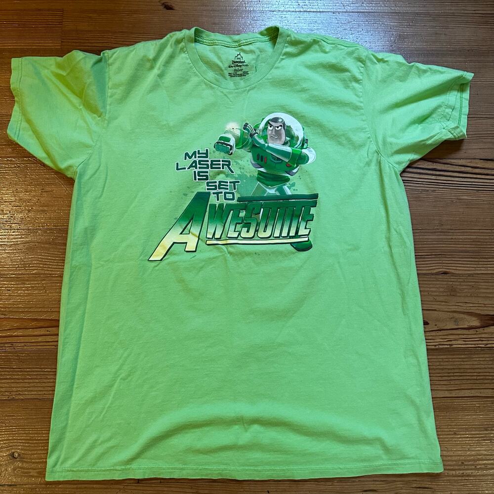 Disney Toy‎ Story Buzz Lightyear graphic green short sleeve shirt SIZE 2XL